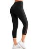 Yvette Length Yoga Pants with High Stretch Leggings for and Size Black Women's 3/4 Pockets, Waist, Compression, Mesh, Sweat-Wicking, Quick-Drying,