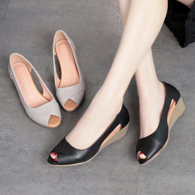Casual Sandals Women Wedges Sandals Pumps Ankle Buckle Open Toe Fish Mouth Med Summer Women Shoes Fashion  Wedges Shoes88u