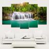 5 Panels Canvas Painting Rainforest And Waterfall Landscape Posters and Prints Wall Art Pictures For Modern Living Room Decor