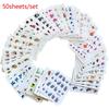 55 Sheets Glitter Bling Nail Stickers Nail Art Flower Water Transfer Decals Beauty Foil Wraps