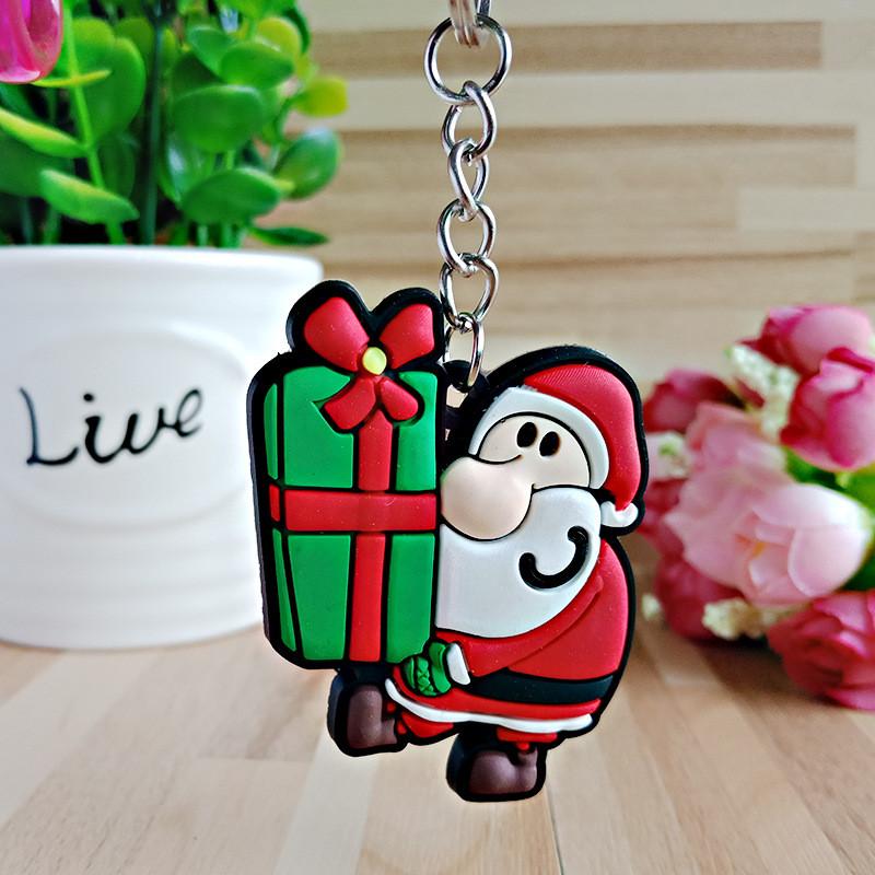 Christmas Keychain Christmas Decoration Santa Claus Elk Snowman Keychain New Year Decoration 2021 Children's Gift Key Ring Chris