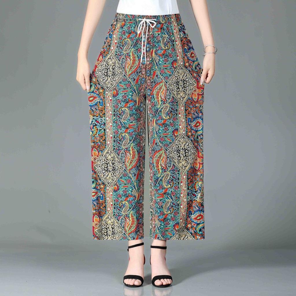 Summer New Wide Leg Pants Women's Pants High Waist Skirt Pants Wide Leg Pants Women's Large Dance Pants