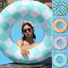 Kids Swimming Ring Thickened Inflatable Safe Swim Trainer PVC Chess Grid Kids Swimming Circle Outdoor Supplies