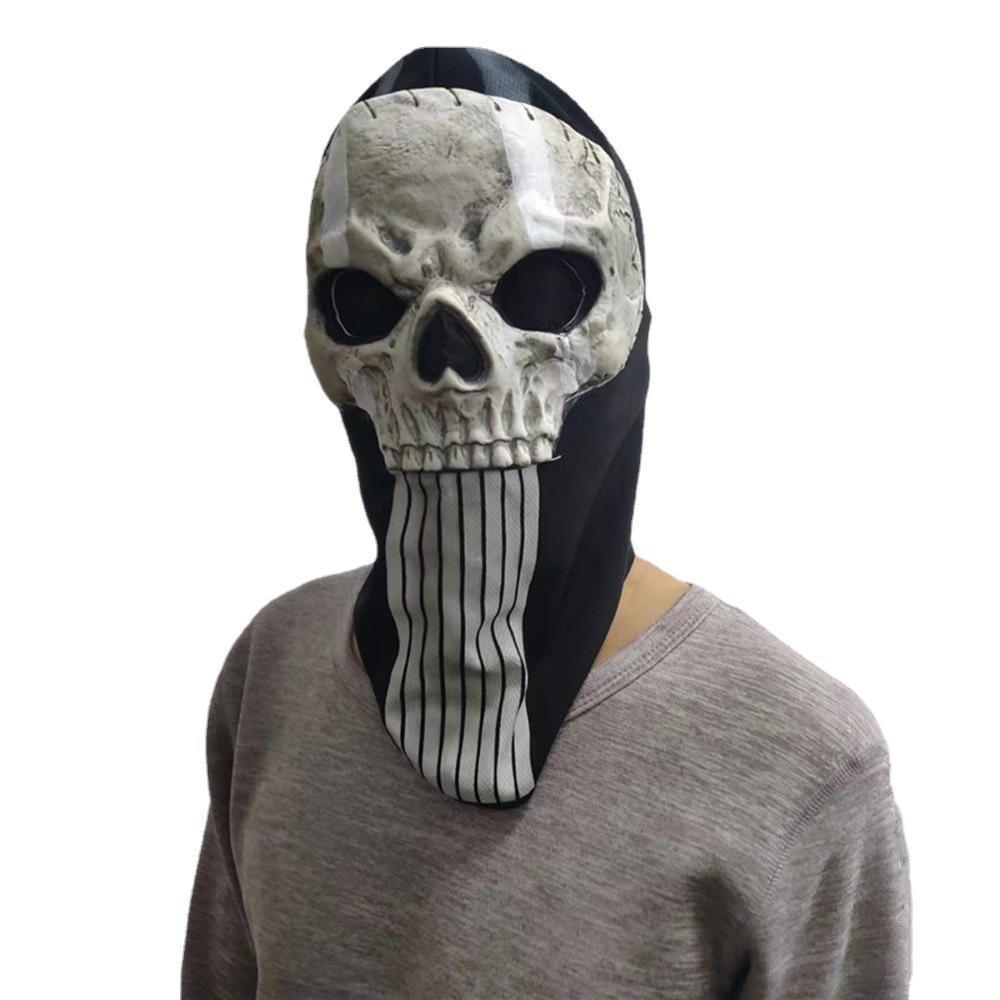 Call of Duty Warzone Ghost Skull Face Mask - Black Cloth Head Cover
