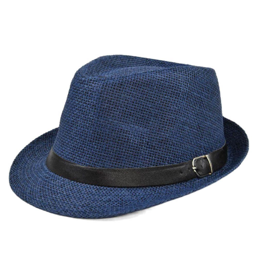 Fashion Beach Summer Unisex Cowboy Fedora Hat Sun Hat Straw Panama Cap Jazz Hat