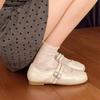 French Mary Jane Shoes Girl Word Belt Summer New Fairy Wind Shallow Mouth Daily Casual Single Shoes Flat Bottom with Skirt