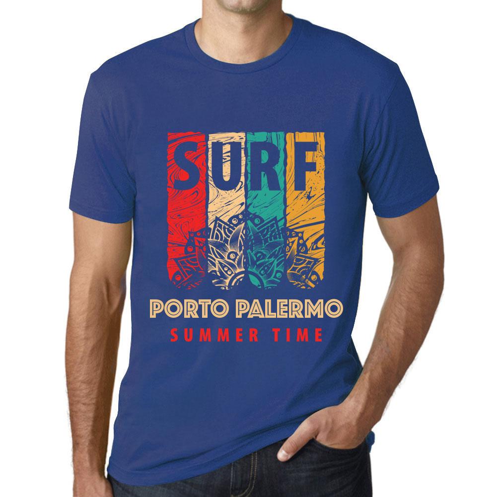 Men’s Vintage Tee Shirt Graphic T Shirt Surf Summer Time Porto Palermo Royal Blue