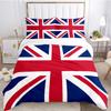 US UK National Flag Digital Polyest Duvet Cover Bedding Sets Soft Quilt Cover and Pillowcases for Teens Single/Double/Queen/King