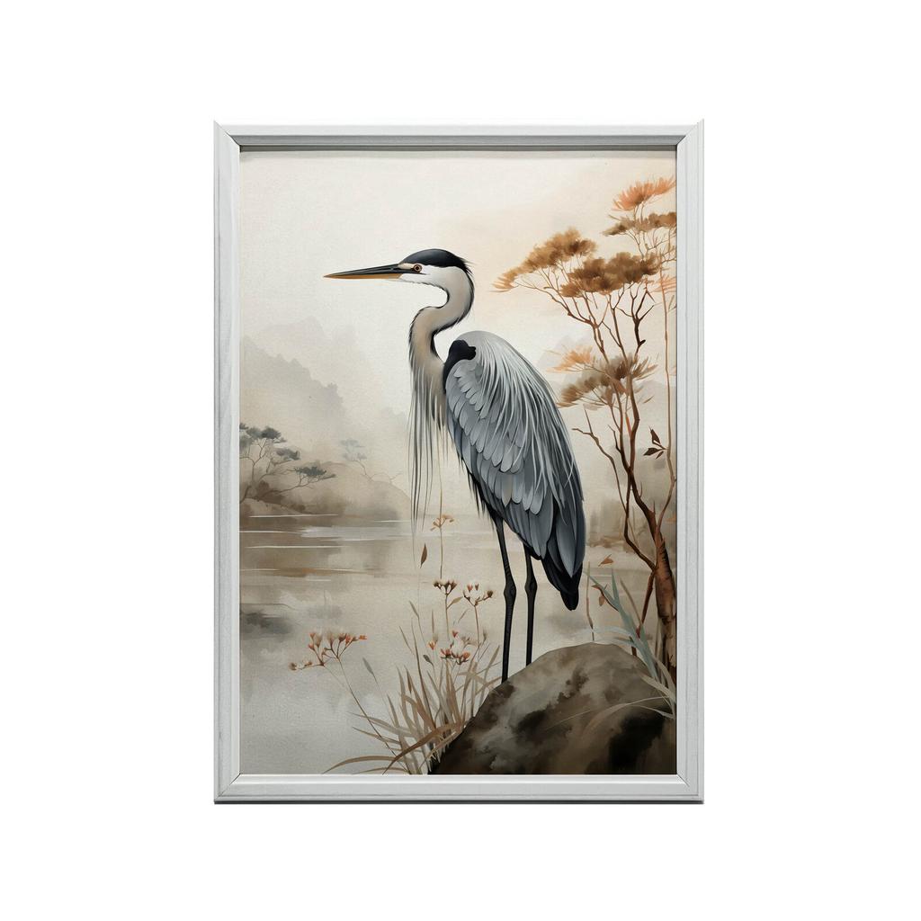 A Walk On the Misty Lake A Walk On the Misty Lake, 30X40 Cm, Gold Aluminum Frame, 230 Gsm Matte Paper