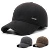 Autumn Winter Men's Middle-Aged and Elderly Ear Protection Cap Velvet Thick Warm Baseball Cap Windproof Hat
