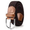 Belt Woven Canvas Belt Metal Buckle Men Women Elastic Braided Belt Punch Free