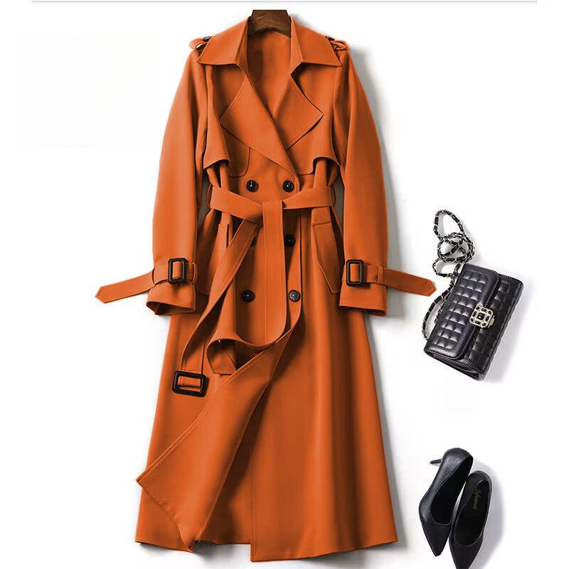 Trench Coat Women In The Long Section of The Spring and Fall New Korean Version of The Large Size Coat Over The Knee Jacket
