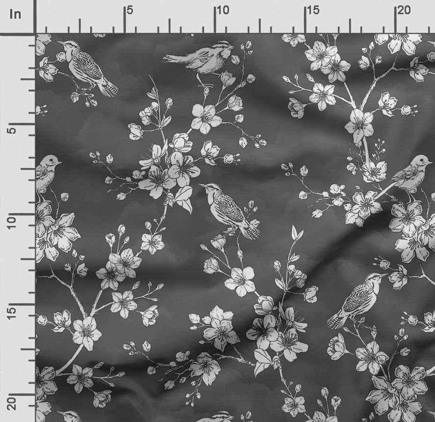 Soimoi Bird & Flowers  Print  Cotton Cambric Quilting Fabric Sold by The Yard 42 Inch Wide Medium Weight Cotton Fabric Sewing  Supplies
