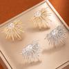 Sun Ray Earrings for Women, Set with Zircon for Light Luxury and Luxury, Vintage and Unique Jewelry Gift
