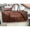 Goat Leather Travel Gym Bag Genuine Luggage Vintage Brown Duffel New Men's