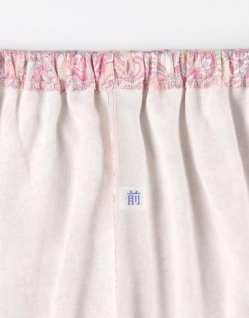 Relax Long Long Cotton Kind Top and Bottom Open CDW484 PI [Wacoal & Sleep] Pajamas, Sleeves, Pants, 100% (Body), Warm, Design, Set, Front, Women's