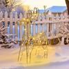 3D Christmas Reindeer Decoration Battery Operated Prelit Iron Reindeer