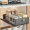 1pc/2pcs Pull Out Drawers, Expandable Roll Out Cabinet Organizer, Foldable Slide Out Drawer Storage Mesh Basket,Under Sink Shelf