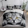 3D Hd Pet Cat Diy Print Duvet Cover Set King Queen Double Full Twin Single Size Duvet Cover Pillow Case Bed Linen Set