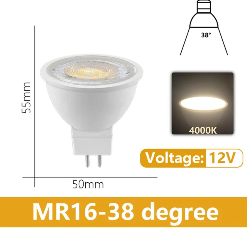 New High-Quality Superbright Low Voltage MR16 LED Spotlight - Pack of 4-20, Energy-Efficient Stoning Replacement for 20W-50W Hal