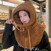 WTEMPO Autumn Winter Large Size Hooded Shawl Hats Women's Thickened Plush Warm Hats Outdoor Cycling Skiing Soft Ear Protection Hats