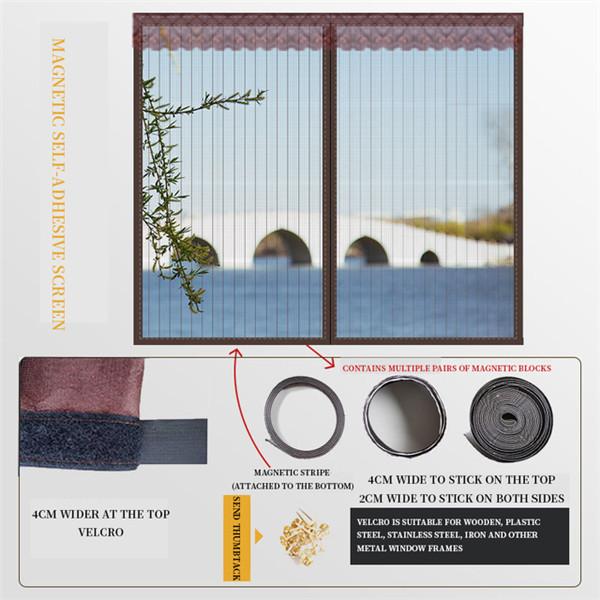 Folio Magnetic Window Screen Mesh Indoor Anti-Mosquito Curtain Tulle Summer Invisible Removable Washable Screen Net