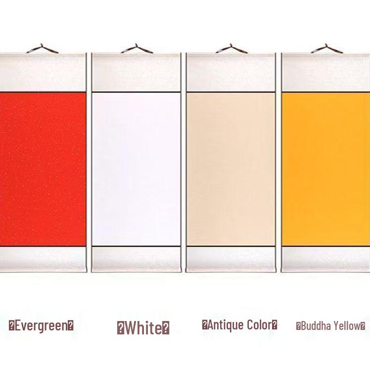 Silk-Mounted Three-Open Xuan Paper Scroll for Chinese Painting & Calligraphy