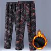 2023 Women 9XL Autumn Winter Middle-aged Flower Print Pants Female Plus Velvet Loose Pants Ladies High Waist Straight Pants