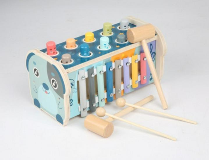 Wooden Baby Hammering Table for Early Education, Ages 6-24 Months