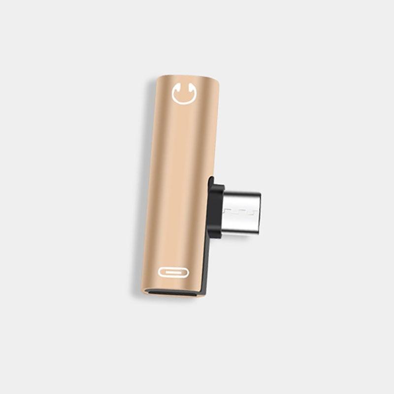 Type-c 2-in-1 Adapter 3.5mm Headphone Audio Adapter T-shaped Charging Listening