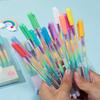 1Box 6Pcs Gel Pen Cute Candy Text Marker Student School Office Supplies Change 6 Colors Draw Glitter Kawaii Stationery