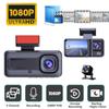 1080P Car DVR Dash Camera Front & Inside & Rear Camera Driving Recorder with 2 Inch IPS Screen 170 Degrees Night Vision Video Recorder