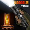 High Power LED Flashlights Built-in Battery USB Rechargeable Strong Hand Light Multifunctional Torch Lamp For Emergency Camping