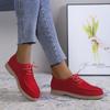 Suede Lace-Up Flats Casual Shoes Fashion Walking Shoes Mujer Size 43 Comfortable Non-slip Autumn 2024 Women's Vulcanized Shoes
