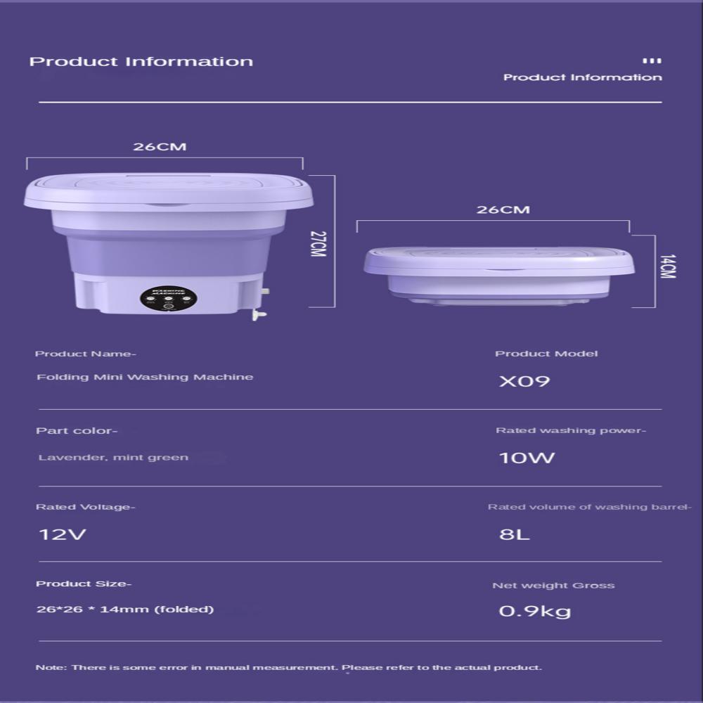 Portable Small Folding Washing Machine Underwear and Socks Washing Machine Ultraviolet Sterilizer Suitable For Business Outdoor