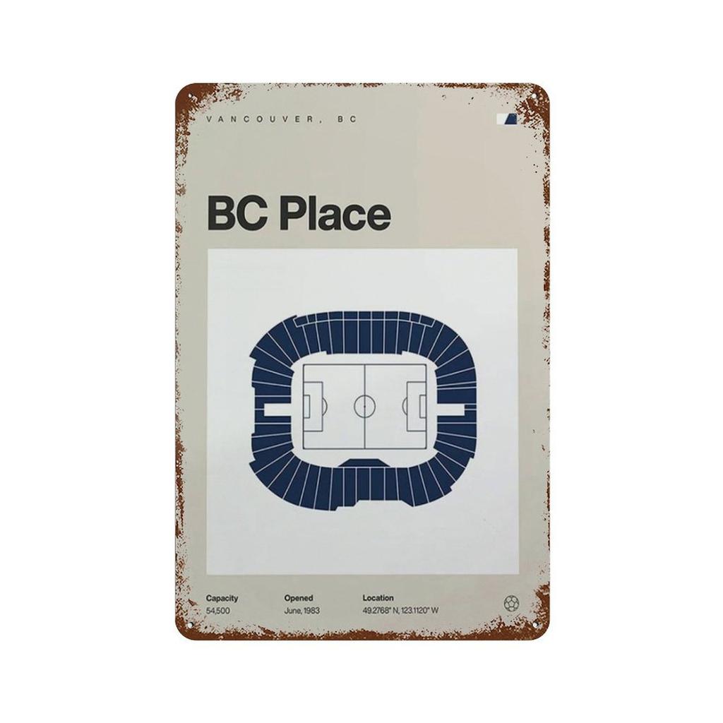 Vintage Metal Posters Signs Modern Famous Football Stadium Nordic Style Wall Art Poster for Living Bar