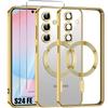 Case for Samsung Galaxy S24 FE - with Golden Magnetic Ring + 2 Tempered Glasses - BOOLING®