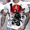 Japan Samurai Men T-Shirt Personalised Casual Short Sleeve Tees Summer Round Neck Loose Clothing for Male Fashion Designer Tops