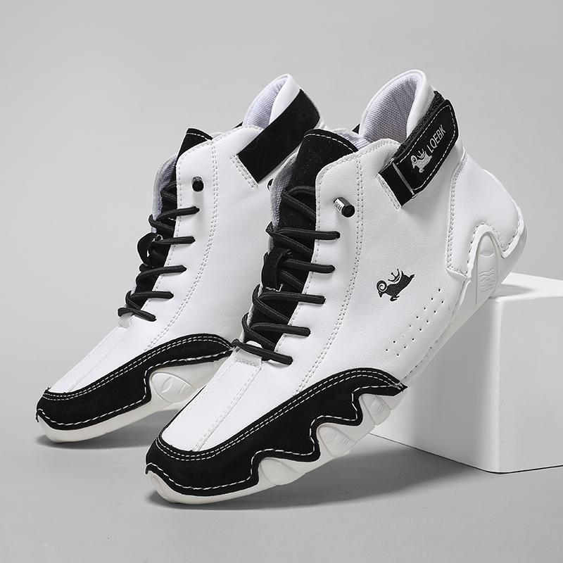 Women's Leather Fashionable Work Shoes with Soft Soles Comfortable New DesignerLeisure Motorcycle Boots Shoes for Men