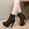 Thin Heels Ankle Modern Boots Spring/autumn Lace-up Women's Shoes On Sale 2024 Brand High Heel Round Toe Novelty Women's Boots