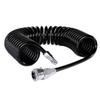 PLEAVIT Spiral Air Hose, 5mm Inner Diameter, 8mm Outer Diameter, 6m, One-Touch Coupler, PU Urethane, Black