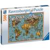 Puzzle 500 Pièces - Mappemonde De Papillons - Ravensburger - Paysage Et Nature - Mixte