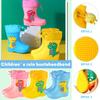 Boots Children's Waterproof Lined Half Height Rain Boots Rain Shoes With Drawstring Cartoon Non-Slip Rain Boots Lightweight Outdoor