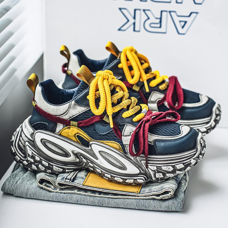 Men's Trend Clunky Sneaker Outdoor Non Slip Breathable Casual Running Sport Shoes Comfortable Work Shoes