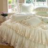 4 Pieces Premium French Princess Style Cotton 100% Bedding Set Large Duvet Cover Queen King Size Pillowcase Bed Sheet Summer