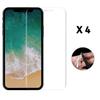 Screen Protector - Phonillico® - Compatible Apple iPhone X - Pack of 4 - Ultra-resistant - Ultra-thin