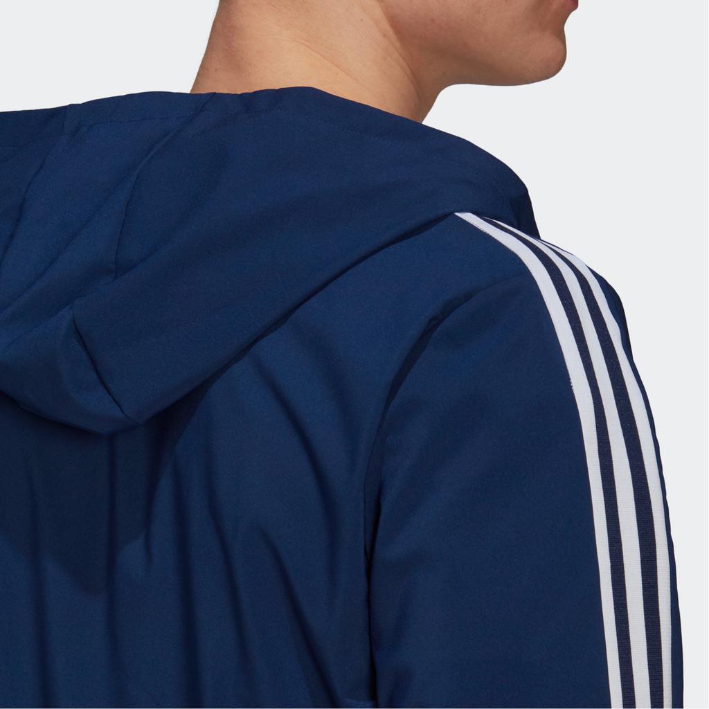 Adidas Side Stripe Color Block Logo Print Soccer Hooded Jacket Men Jacket Navy-Blue GP4962