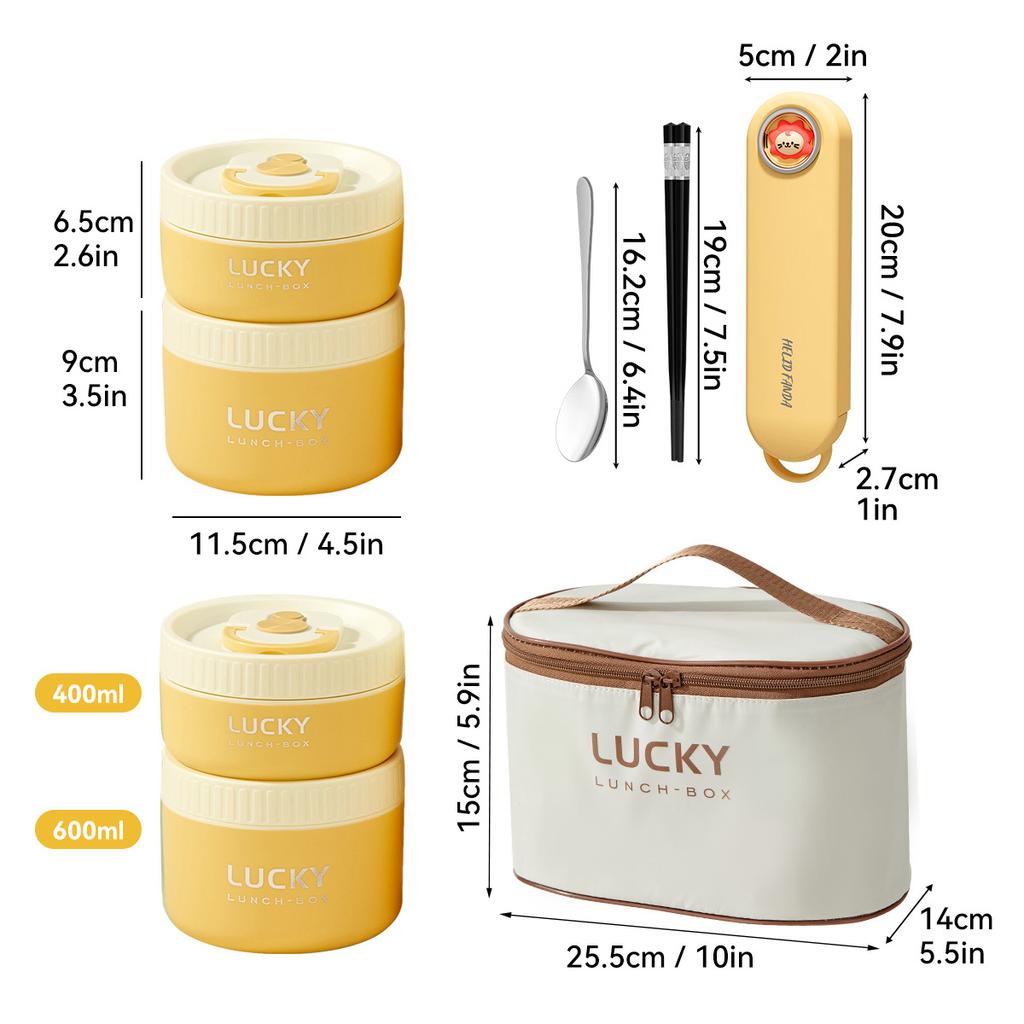 WORTHBUY Portable Sealed Thermal Lunch Box For Kids Stackable Microwave 304 Stainless Steel Bento Box Insulated Food Container