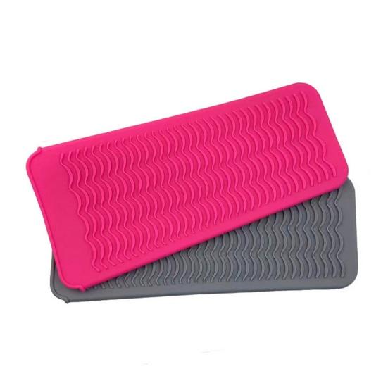 Yousheng Silicone Heat Resistant Mat Hair Straightener Flat Iron Curling Iron Tool Wavy Design Anti-slip Curling Iron Heat Insulation Cover