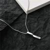 Rectangle Pendant Necklace Men Stainless Steel Chain Necklace Jewelry Gift